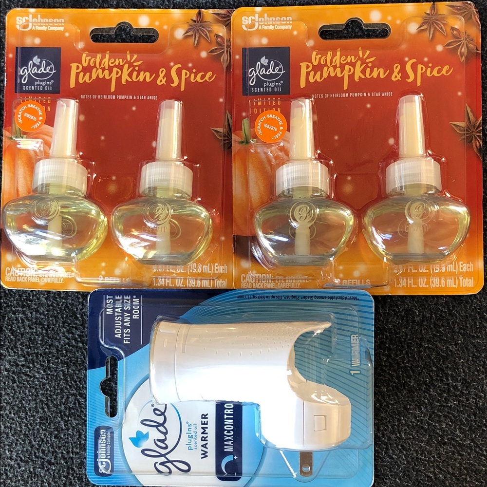 Glade Plug-In Scented Oil Refills Air Freshener 2 Twin Pack Refill+ Glade Warmer
